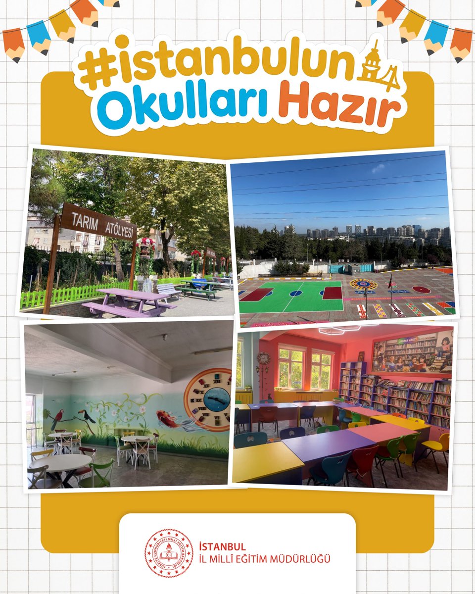 istanbulilmem's tweet photo. 🔶️ Okullarımızın tüm eğitim alanları yeni dönem için hazır. 

Öğrencilerimizin meraklarını, hayallerini ve enerjilerini yeniden okulumuzda görmek için sabırsızlanıyoruz.

Biz hazırız! 🤗

#İstanbulunOkullarıHazır

@tcmeb @Yusuf__Tekin @MucahitYentur https://t.co/GhgTdntJlA