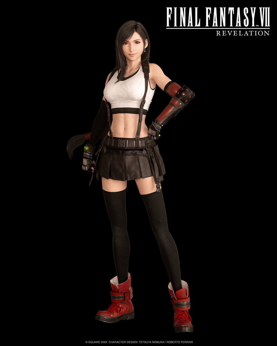 aitaikimochi's tweet photo. I just noticed all the FF7 Revelation character key art are based on the original FF7 Nomura drawings!! TIFA IS SO PRETTY 😭 https://t.co/DnzTRe0vUE