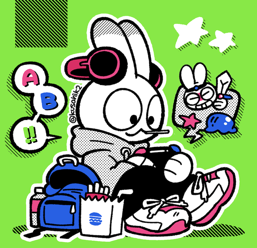 kusahik2's tweet photo. （らくがき）🐰🎮 https://t.co/lLuYNQZTO0