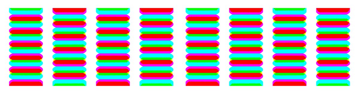 DFlaieh1987's tweet photo. Reversal color illusion:  
– Lowering your head with half‑closed eyes induces a color illusion in which one row appears green–magenta and the other cyan–red; raising your head with half‑closed eyes reverses the color illusion. https://t.co/lpYBvAK6vX