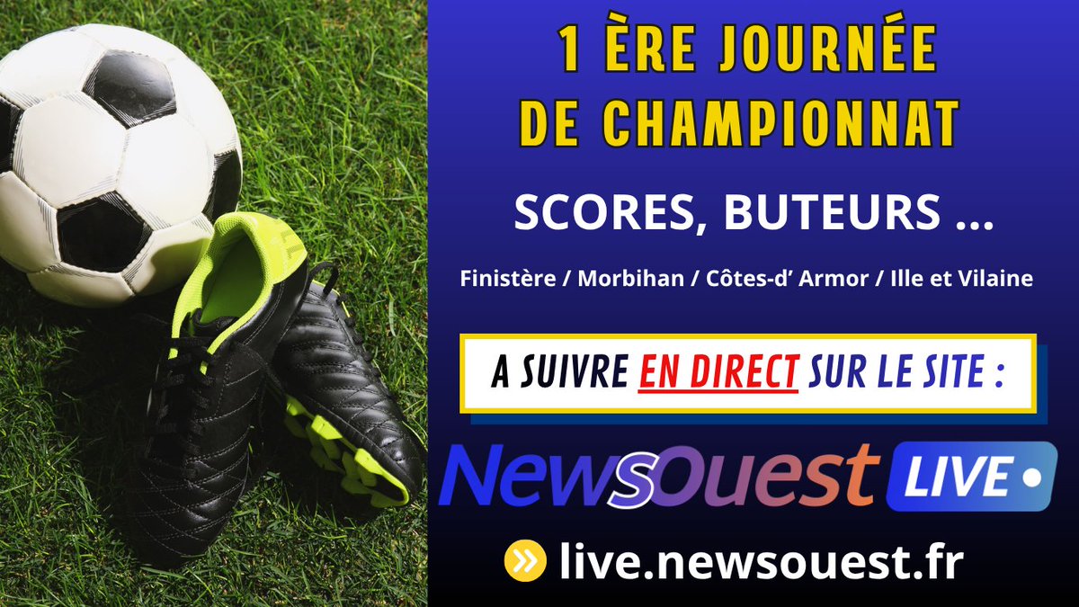 NEWSOUEST's tweet photo. [ Football. LIVE]

LIVE: La 1ère journée de championnat ( hors R1) est à suivre sur le site https://t.co/mNZErPhP5N 

Plus de 500 matchs à suivre dans le Finistère, Morbihan, Côtes d'Armor et Ille et Vilaine 

https://t.co/1xTyWzIWrS https://t.co/8KKx19104Y