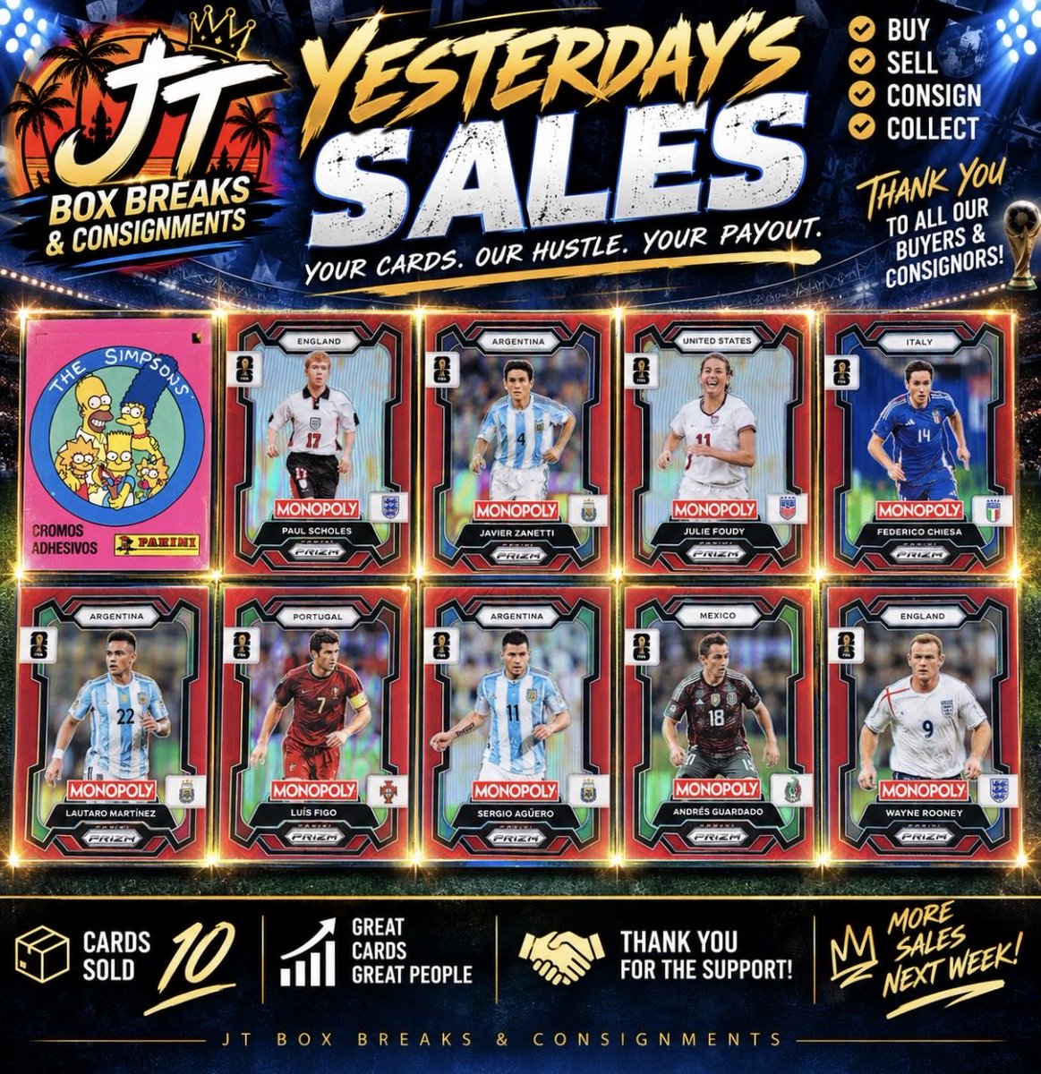 JTBoxBreaks's tweet photo. Yesterdays Sales! https://t.co/SjWqsP1Wm7