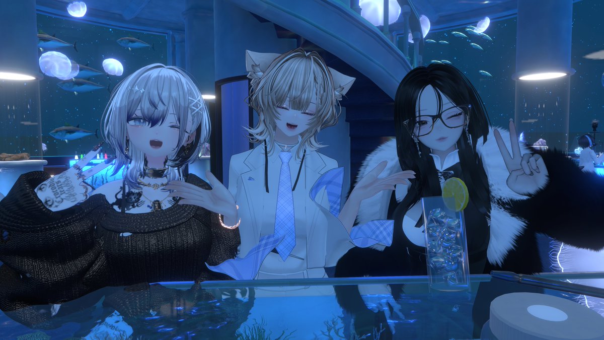 Hosigami1016's tweet photo. 行きたい行きたいとおもってて
ようやく予定があって、フレンドの災さん
と #NightSmoke_VRC に行ってきました♪

この深夜のシーシャイベントが雰囲気も
よくてゆったりお話しできる空間が
毎回めちゃ好きです✨

また、時間があう時は必ず行きます
今日はありがと！！ https://t.co/ohaQzSTZlH