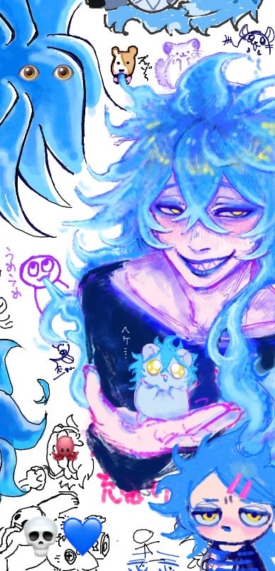 togetoge8888's tweet photo. 絵チャ絵チャ〜
たくさんのデア氏ありがとう💙💀🧠 https://t.co/yjuHrjrBc7