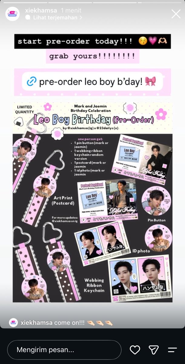 23dailys's tweet photo. [ likes and rt this are appreciated! ]

— pre-order mark and jaemin birthday kit
ᯓ★ Leo Boy B’day Celebration’ by 23dailys 🎀

- periode: 6-11 September 2026
- link pre-order: https://t.co/d3nZkz4oyq
- close: 11 September 2026, 23.59 WIB https://t.co/aGXmthBUQN