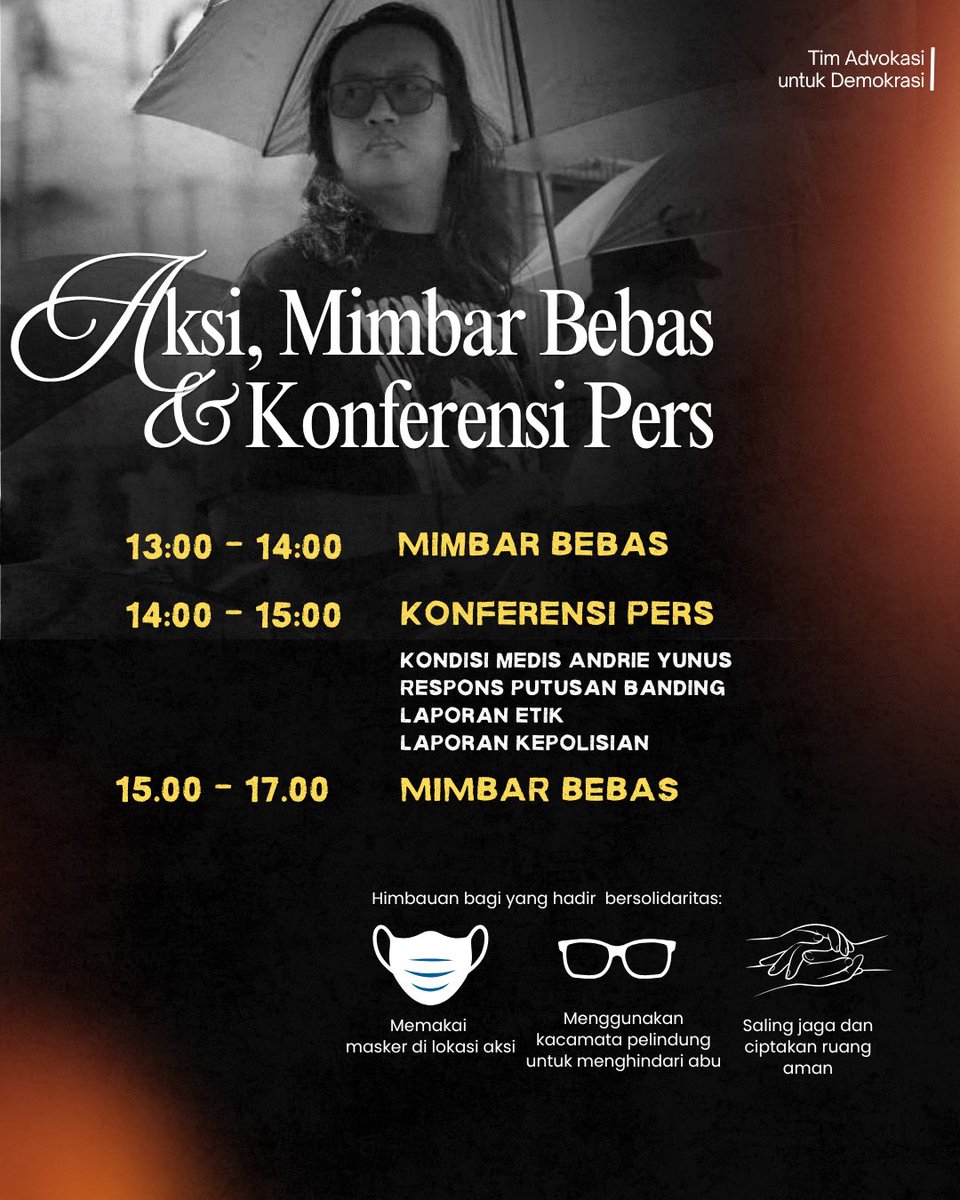 LBH_Jakarta's tweet photo. UNDANGAN AKSI, MIMBAR BEBAS, DAN KONFERENSI PERS

Air Keras Dibalas Impunitas, Terdakwa Dihukum Ringan, 16+ OTK Masih Bebas

Putusan banding terhadap empat anggota TNI pelaku serangan air keras terhadap Andrie Yunus justru mengurangi hukuman. Dua terdakwa batal dipecat dari https://t.co/qZGHry3s5P