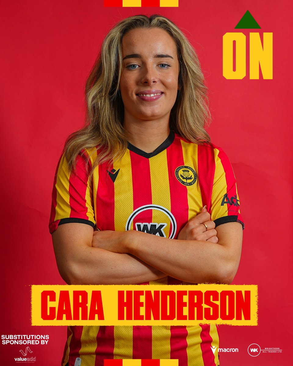 ThistleWFC's tweet photo. 82'| Thistle 2 v 3 Celtic 

Partick Thistle substitution sponsored by @ValueAddBiz

➡️Cara Henderson
⬅️Cacee McKenna

It's a huge welcome back to action for Cara Henderson 

#PTWFCvCWFC https://t.co/NrrswN2TK8