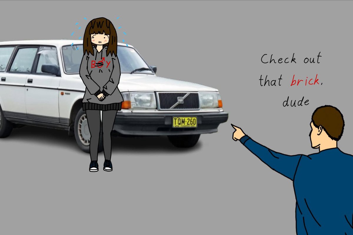 alsutrajevec's tweet photo. >be me
>at a car dealership
art by @Luna_Mishima #boymoder #4tran #volvomemes #carmemes #mtf https://t.co/bYr8gqwVVG