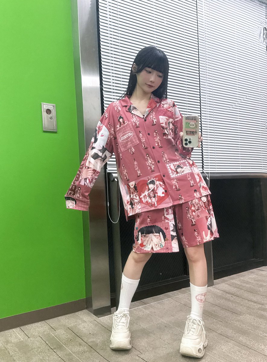 _mochizou_'s tweet photo. 【あむ生誕パジャマの着画ダヨ❗️】

こちらは［Mサイズ］(逃げ水158cm)

ウエストはデフォルトで緩め~！
でも紐がついてますので落ちません♡良い

3枚あるよ↓ ツリーに続くよ https://t.co/Y57ZjZWmiT