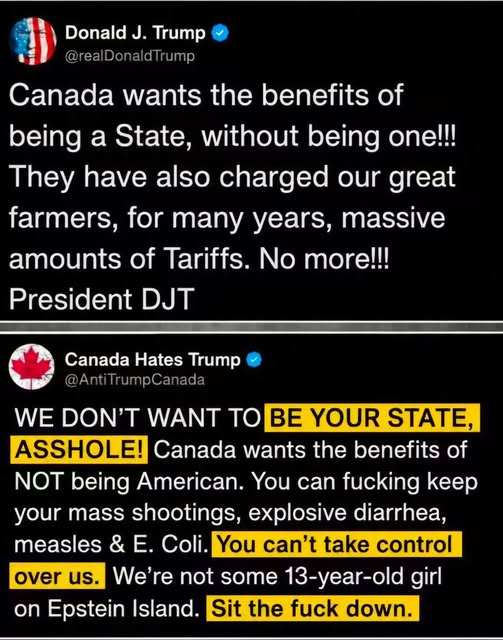MikeJoPro's tweet photo. Seems like an appropriate response from Canada. https://t.co/OOhS37u9s5