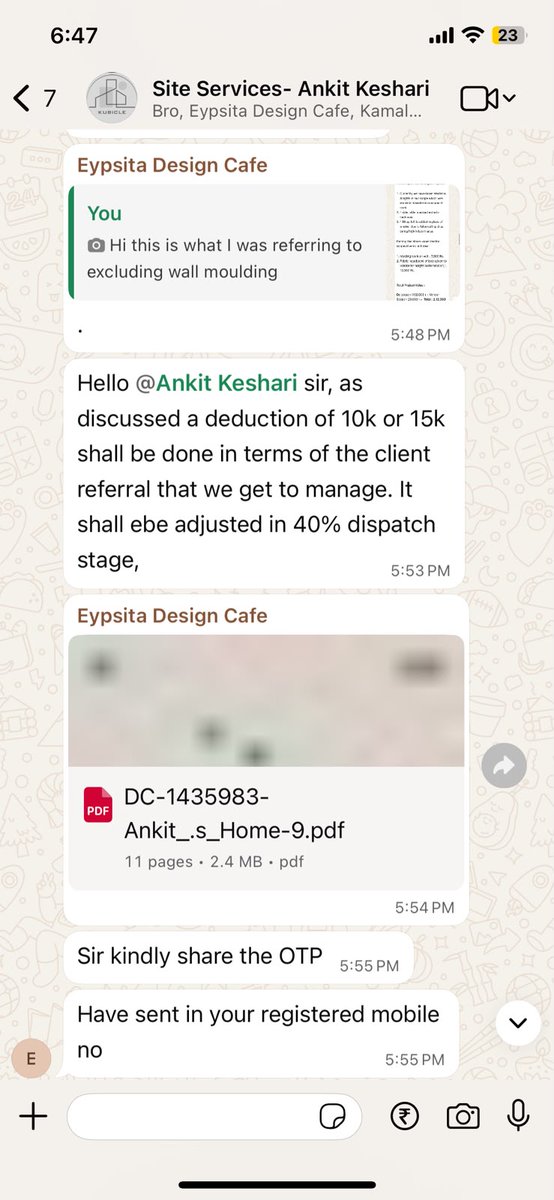 ankitkeshari31's tweet photo. Zero response to follow-ups
I have screenshots of all commitments. This isn't just a refund issue—it's about honoring agreed terms. @DC_DesignCafe, I expect accountability &amp; resolution within 7 days.
Please Let me know if any additional details are required from my end. https://t.co/Gufr275Rwh
