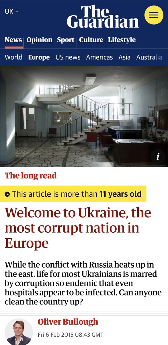GordonDimmack's tweet photo. A reminder that for 8 years before Russia's invasion of Ukraine Western media were reporting over and over and over that it was one of the most corrupt countries on the planet and had a severe neo-nazi problem. https://t.co/RHn86oT1Ng