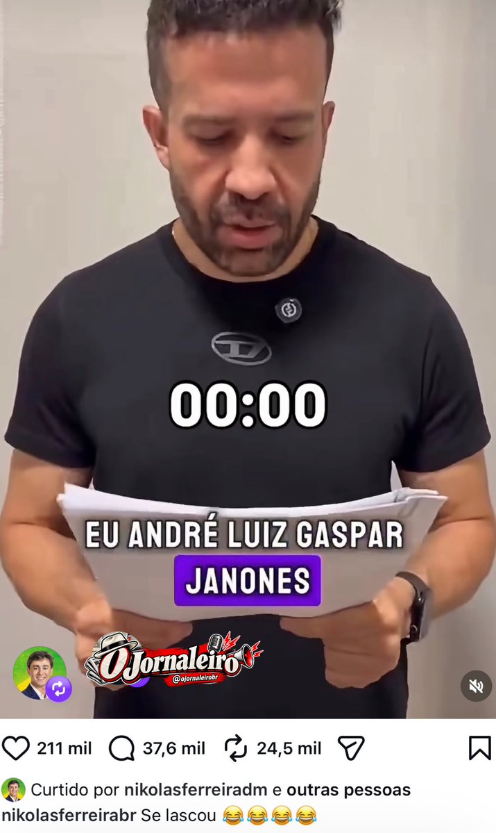 ojornaleirobr's tweet photo. E até o próprio Nikolas caiu no bait.

Isso ajuda a explicar como a bolha bolsonarista consegue transformar qualquer baboseira em “fato” em velocidade recorde: se a narrativa parece favorável, compartilha primeiro e checa depois.

Janones colocou papel na mão, fez voz séria e pronto. Nikolas repostou, perfis comemoraram e teve gente falando em “ordem da Justiça”.

Só esqueceram justamente da parte mais básica: procurar a decisão.

Quando a vontade de acreditar é maior que a vontade de conferir, o bait praticamente se espalha sozinho.