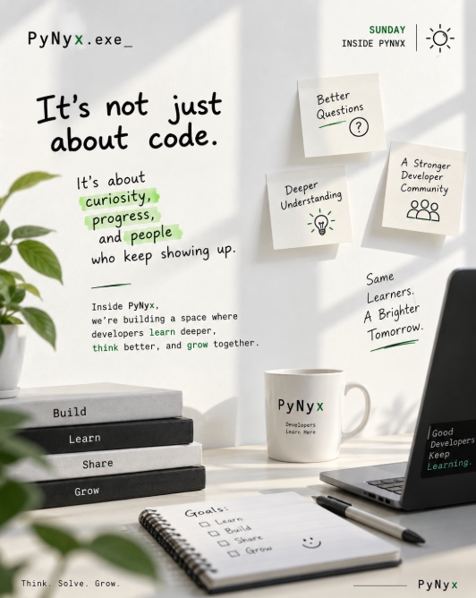 PyNyx_Official's tweet photo. At PyNyx, learning isn't just about writing better code.
It's about becoming better at thinking, solving, and building.

That’s what we’re working toward.
#pynyx #fypシ゚viral 
https://t.co/O68jTQ8fVI https://t.co/zzzjL1RhTP