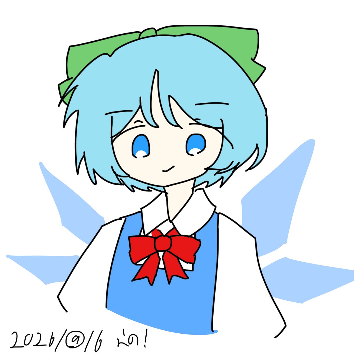 enocir09's tweet photo. 時間なかったから⑨分で描いた落書きだよ！
 #チルノ https://t.co/8xKyu6hMt8