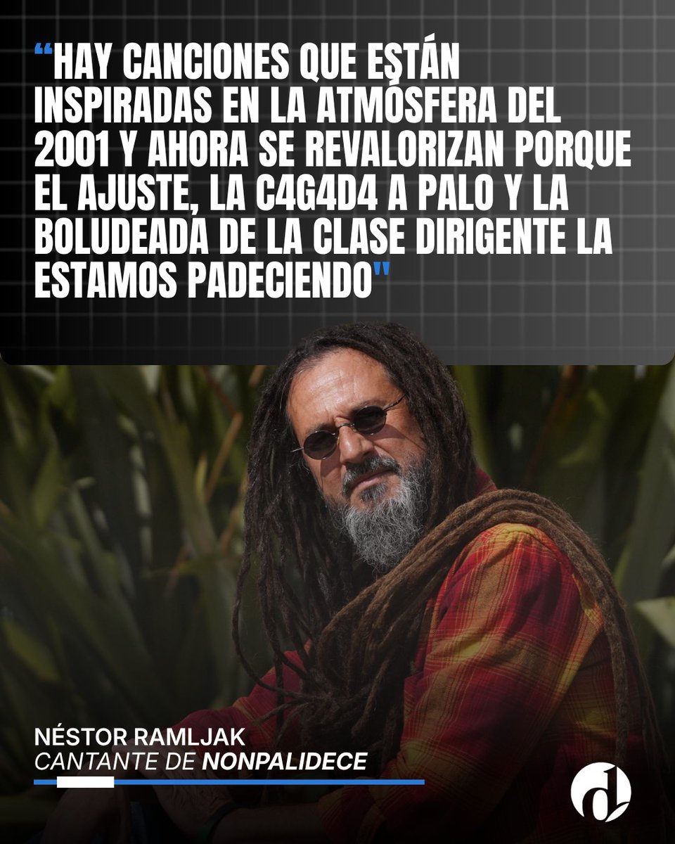 eldestapeweb's tweet photo. 🗨️"Cíclicamente tendemos a cometer errores cívicos".

Néstor Ramljak, cantante de Nonpalidece, expresó con firmeza el significado que recobran sus composiciones. https://t.co/8bb4ebm13S