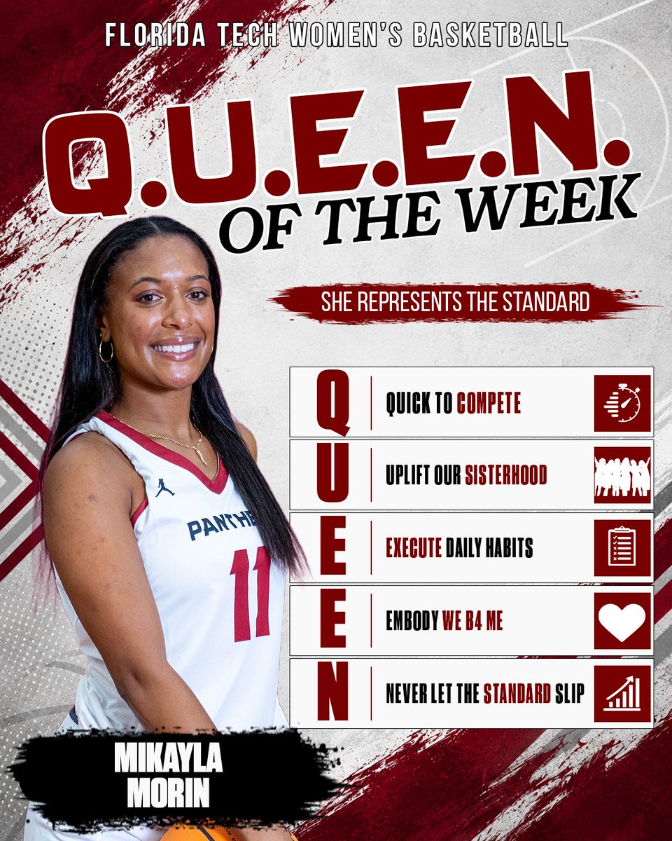 FloridaTechWBB's tweet photo. ๐ ๐๐ป๐ธ๐๐ท๐ฎ๐ญ ๐ฏ๐ธ๐ป ๐ฝ๐ฑ๐ฎ ๐๐ฎ๐ฎ๐ด! ๐
Mikayla Morin is our Week 1 Queen of the Week!
#GoPanthers | #TechBuilt https://t.co/2tBC1Hyv4a
