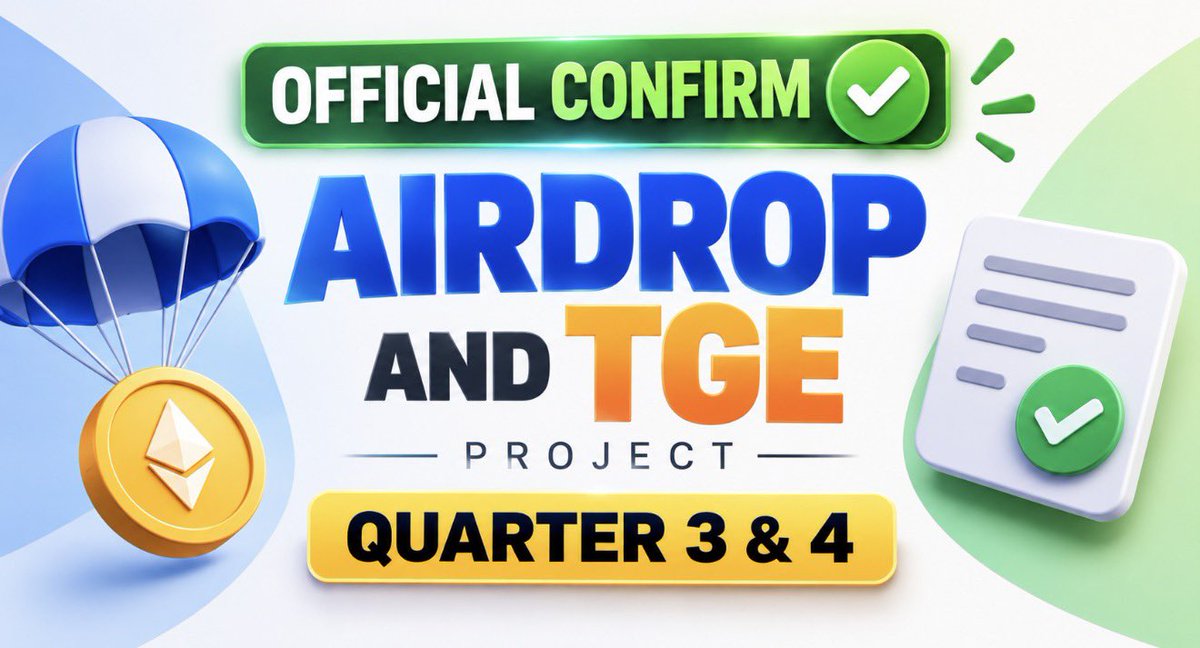 CryptoLakhan's tweet photo. 🚨 Officially Confirmed TGE & Airdrop Projects — Q3 & Q4

Here’s a list of projects where the team has officially confirmed that TGE and/or the airdrop is coming 👇

🟢 September
• DAC Testnet — TGE September
• ORO — TGE September
• Canopy — TGE September

🟡 Q3 & Q4
• Termix — TGE Q3 & Q4

🔵 Q4
• Kiedex
• Perceptron Network
• Teneo Protocol
• Shift
• Konnex
• Aro Network
• Zetarium — TGE Q4 (Maybe)
• Spicenet — TGE Q4

And this is far from the complete list. 👀

There are still many projects with TGE/airdrop plans that haven’t been included here.

Projects like DAWN, Gradient Network & many more are also on the radar.

At this point, some projects will probably do their TGE before 2050… or maybe before we’re dead 😂

👇 Which other projects have an officially confirmed TGE or airdrop?

Drop their names in the comments so everyone can keep track. 🫡