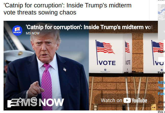 Obwon111's tweet photo. The Mindless Praetorian Blog: 'Catnip for corruption': Inside Trump's midterm vo... https://t.co/YwWyh6K83p https://t.co/CpZd3QgWRZ