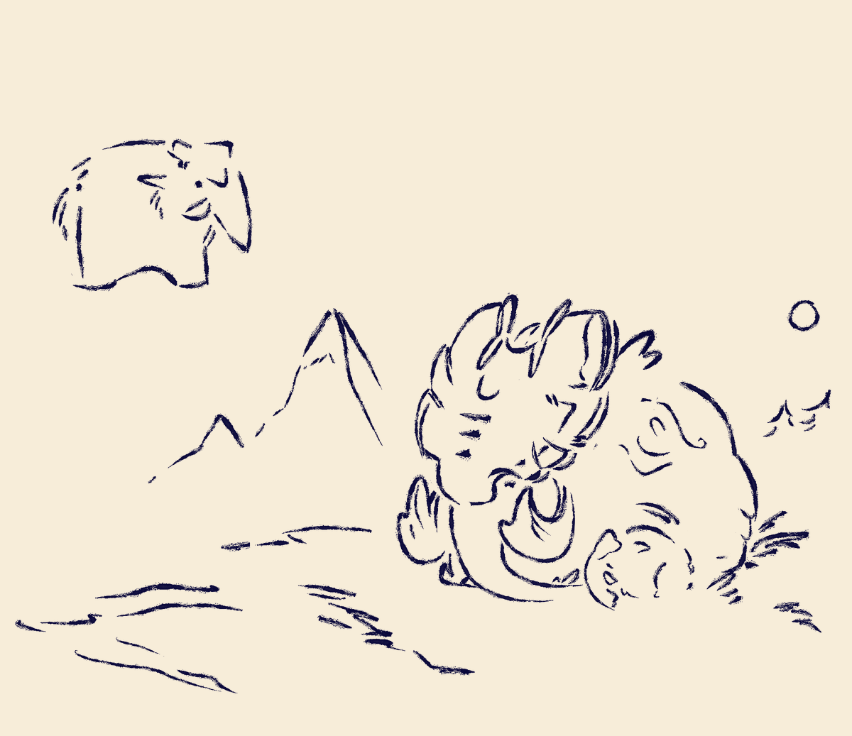 gandalfsoda's tweet photo. i really liked this artist's cute little elephant drawings, so i tried to draw some gammoths using their style as inspiration! https://t.co/qhgHhOdzpq