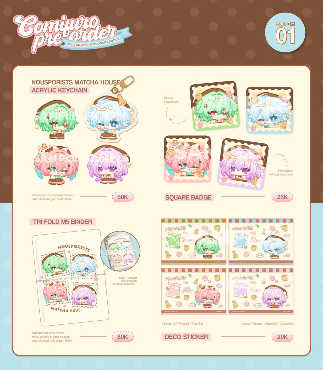 shikanoyin's tweet photo. (🩵+🔁 appreciated!)
fel &amp; clover's @cloverscrbls 

#CF23 BATCH 1 PO
&amp; GIVEAWAY is here !

🦦 6-12 Sep
🌸 pick up both days &amp; mail 
🍵 genshin , hsr , hi3 , lads , tea blend
☁️ GOs ok! (pls dm)

pre-order here⤵️
📎 https://t.co/Wm4o0uv2ET

#comifuro23 #cf23catalogue https://t.co/RSyKxPJfB7