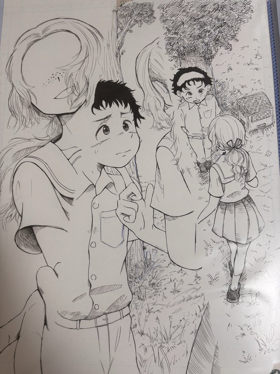 gudaimaito's tweet photo. 今日はペン入れ3ページほど進んだ
v
#漫画家志望 #アナログ　#漫画賞めざす https://t.co/BoyFHJN4Q3