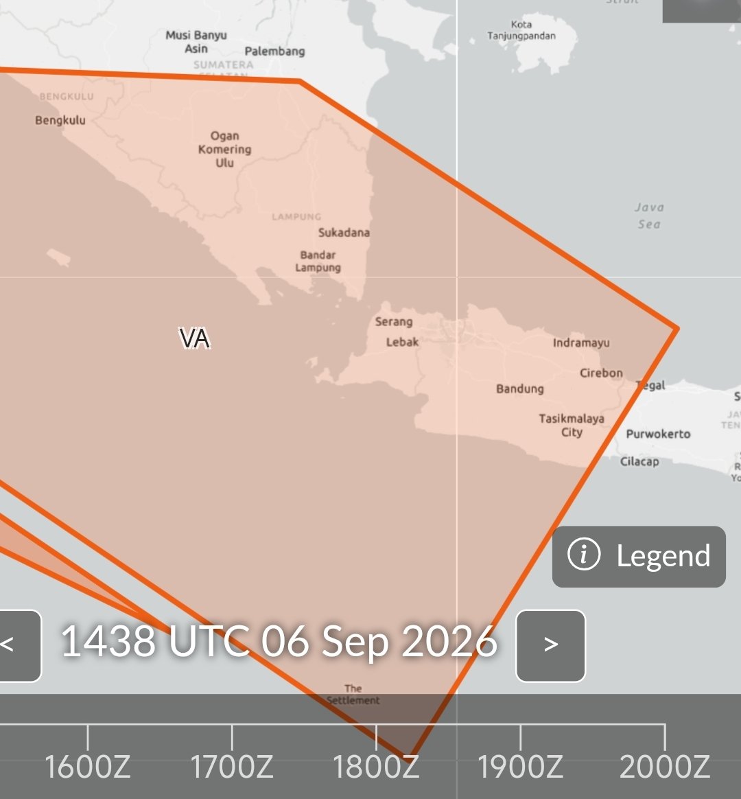 Rute_T11_T12's tweet photo. Update Peta Zona Merah Abu Vulkanik Anak Krakatau per 21:35 WIB

Comeback masuk zona merah: Putri Hijau, Rimbo Pengadang, Lubuk Linggau, Muara Lakitan, Prabumulih, Kota Kayu Agung

Aviation Weather Center, US (InaSIAM down)

Maps: https://t.co/UA9PukR9fl https://t.co/TIPkhSFwIY