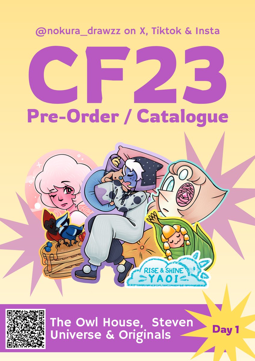 nokura_drawzz's tweet photo. [🩷 &amp; 🔁 are appreciated]

MY #cf23 CATALOGUE IS FINALLY OPEN!!

📆 6th - 20th Sept 2026
💌 Pick up (day 1) &amp; Mail order (After cf)
🌽The Owl House, Steven Universe &amp; Originals
🔗 https://t.co/hH7fJO17OQ
[1/4]

#cf23catalogue #comifuro23
Friends:@silkv_15, @xandeswr, @Liam_Lotl https://t.co/qjVDkLc7Ad