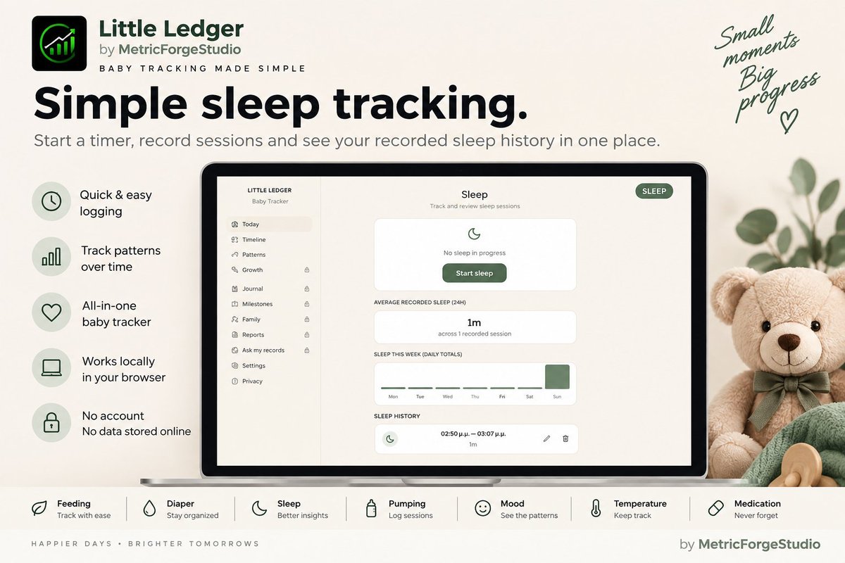Amethisto's tweet photo. Your baby's day, beautifully recorded.

Meet Little Ledger — a private digital baby tracker for feeding, diapers, sleep, pumping, mood, temperature &amp; more.

No account. No subscription. Your records stay local.

https://t.co/aHAesxTZzV

#BabyTracker #Parenting #Etsy https://t.co/BYHutrcULP