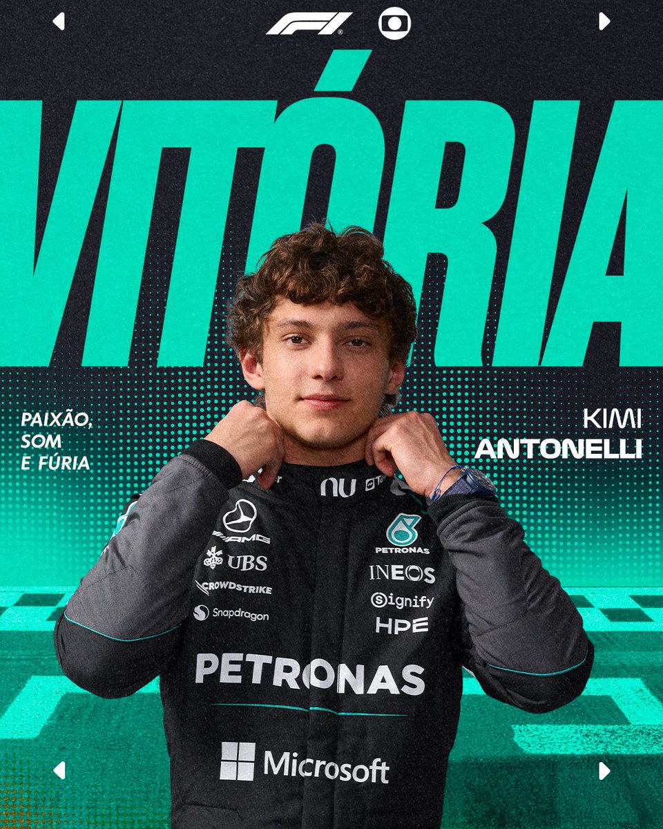 tvglobo's tweet photo. ANDREA KIMI ANTONELLI!
É ELE! O PRODÍGIO DA MERCEDES! DE P19 PARA A VITÓRIA NA SUA PRIMEIRA CORRIDA EM CASA COMO LÍDER DO CAMPEONATO! 

TEM QUE RESPEITAR O MENINO DE 20 ANOS DA MERCEDES! INCRÍVEL. SIMPLESMENTE INCRÍVEEEEEEL! 

MONZA É SUA, KIMI ANTONELLI! 🤙🤙🤙🤙🤙🤙🔥🔥🔥🔥

#F1naGlobo #Formula1 #GPdaItália