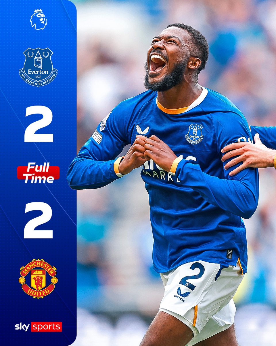 SkySportsPL's tweet photo. FULL-TIME: What a finish at the Hill Dickinson?! Ainsley Maitland-Niles scores a 96th-minute equaliser to snatch a point for Everton 🔥 https://t.co/3muRUdLRnX