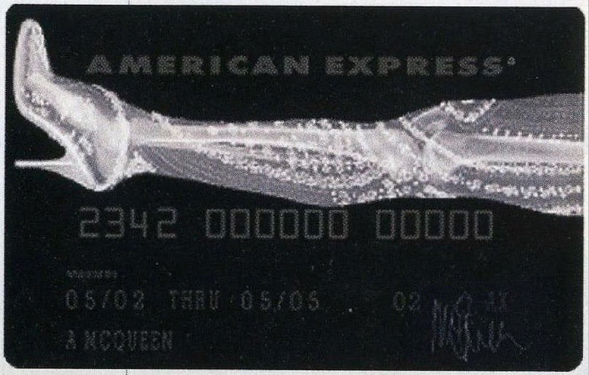 3CC0__'s tweet photo. American Express card Designed by Alexander McQueen (2004) https://t.co/V7Yywjhmn9