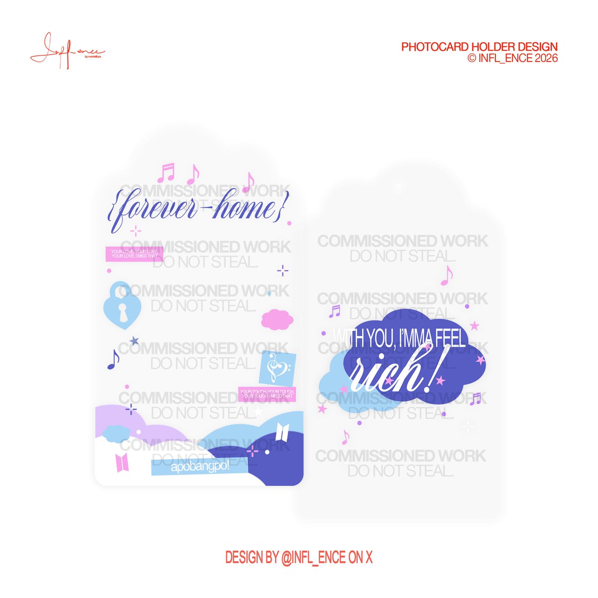 infl_ence's tweet photo. INFL_ENCE #bymorfu
photocard holder design

READ: https://t.co/pKpf4WK3ZE

💬 ph / intl clients
ℹ️ copyright belongs to the rightful owner, unauthorized use is prohibited.
⭕️ comms open [limited]

#designcommission #디자인커미션 #굿즈디자인 #รับออกแบบ #รับออกแบบของแจก https://t.co/phN2taEnd9