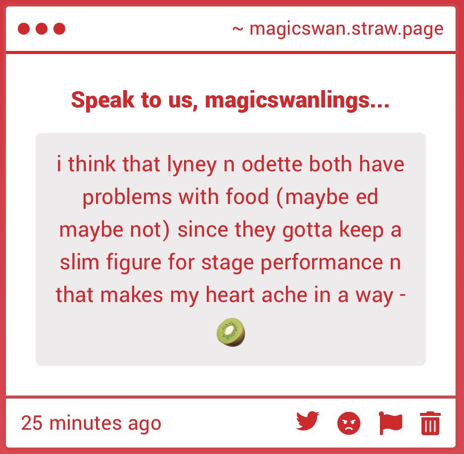 TimelyMagicswan's tweet photo. i think so too :(( i feel like lyneys struggle with food wouldnt be as apparent as odettes, i still think he would have a strict diet because of performing as you said - 🦊 https://t.co/2gA5WFdDDx