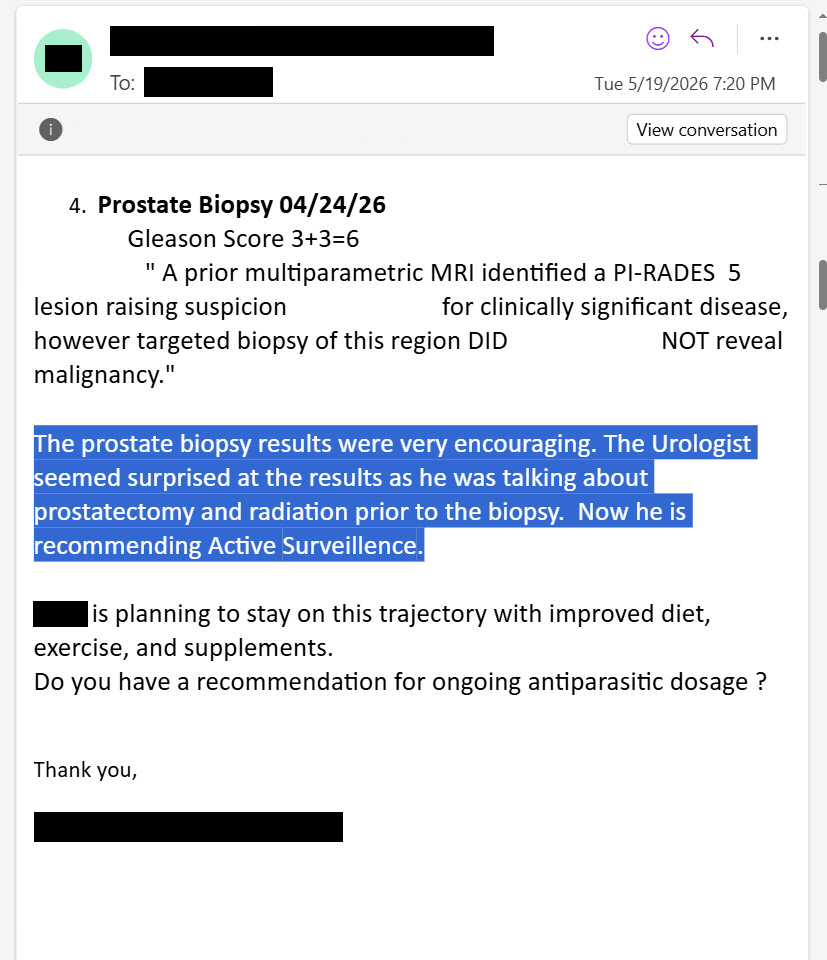 MakisMedicine's tweet photo. NEW ARTICLE: IVERMECTIN, FENBENDAZOLE, MCP, CBD Testimonial - 70 year old Iowa man with Prostate Cancer reports after 4 months:

Another Ivermectin Prostate Cancer Success! 😉

STORY:
70 year old Iowa man with Prostate Cancer

In early February 2026 he started:

Ivermectin 1mg/kg/day
Fenbendazole 1776mg/day
MCP 15g/day
CBD 100mg/day

Results after 4 months:
"prostate biopsy results were very encouraging"

"prior MRI identified a PI-RADS-5 lesion, however targeted biopsy of this region DID NOT reveal malignancy"

"The Urologist seemed surprised at the results as he was talking about prostatectomy and radiation prior to the biopsy. Now he is recommending Active Surveillance"

Through these documented cases, there are now hundreds of doctors on record, claiming to be surprised at how well a patient has done, after starting repurposed drugs such as Ivermectin.

I have dozens of pathology reports showing a highly suspicious lesion on imaging that has no malignant cells after months of Ivermectin / Fenbendazole / Mebendazole.

Mainstream Oncology ignores these cases and says this is all "anecdotal". 

But thousands of success stories later, the term "anecdotal" no longer has any meaning or relevance.

That's why 5 Florida Cancer Institutions including Moffitt Cancer Center are ALREADY investigating Ivermectin for Cancer under Clinical Trials.

And many more are coming!