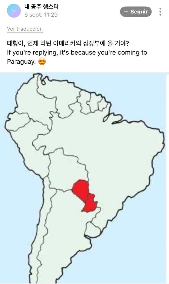 purplearmy_py's tweet photo. #TAEHYUNG en Weverse 💫

💜Taehyung, ¿cuándo vendrás al corazón de América Latina?

🐯 : ¿Hay alguna Army allí?

(siiii somos muchas Tae 😭💜) 
#BTS #BTSARMY https://t.co/6dPsEqsExo