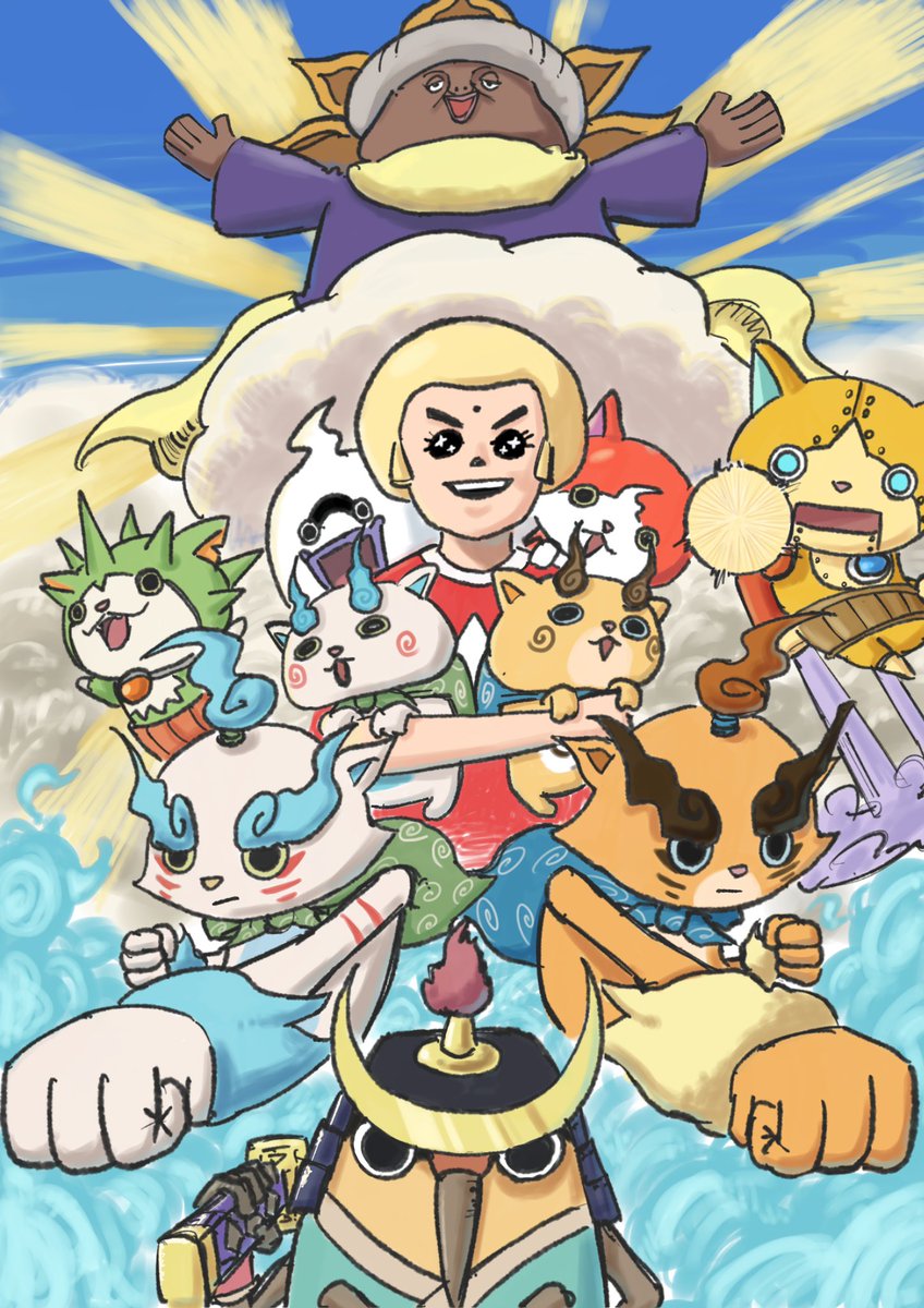kurekure0401's tweet photo. 妖怪ウォッチストーリークリアおめでとうございますイラスト(再投稿)
#しゅうゲームズ
#妖怪ウォッチ
#ファンアート https://t.co/FxGW3vNaHk