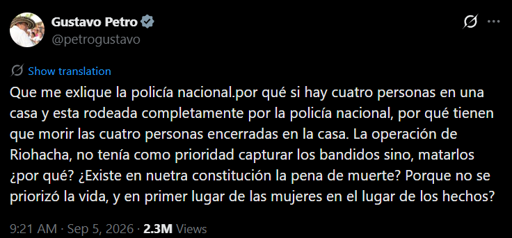 El49323El's tweet photo. @KhalifaLui23307 @julioandresgut4 @ChomposX "y que petrista esta dolido bobo?" 
Petro: https://t.co/L1xDNS0Xav