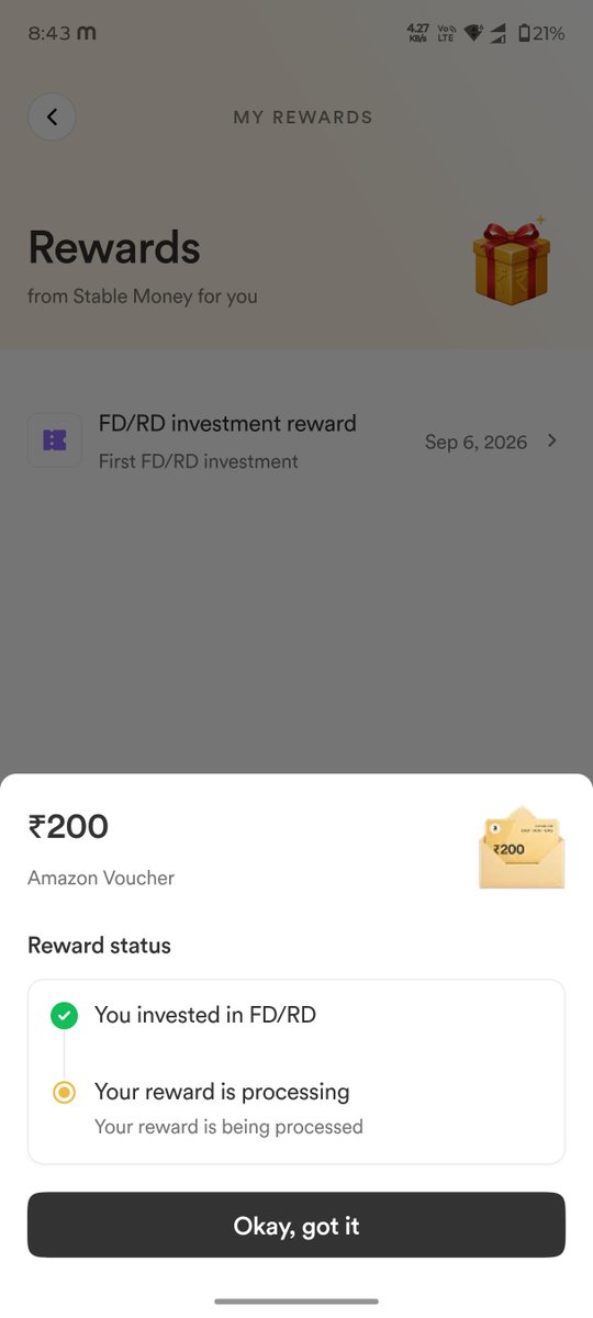 jeshikanth's tweet photo. @creditcardwalah It says in processing bro. I think I  will get it https://t.co/PvAn2YBu9y
