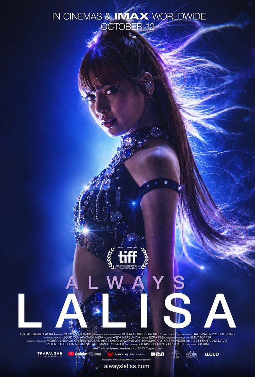 yk2aii's tweet photo. “Always LALISA” tops Loud And Clear Reviews’ 20 Movies to Watch at TIFF 2026, highlighting Lisa’s journey into her solo career, business, acting, and private life. Her Toronto premiere is expected to be a major highlight. https://t.co/MQVoLVQFvD