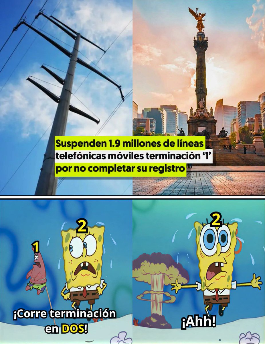 En_jupiter_'s tweet photo. Suspendieron 1.9 millones de líneas telefónicas con terminación "1" por no hacer el registro.

Ahora son los 1 y el 15 serán los terminaron 2. https://t.co/QgwgOSXgRT
