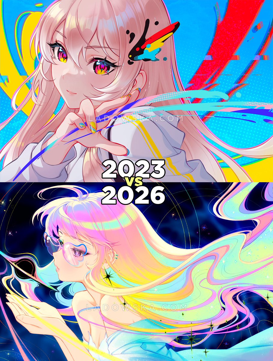 AsiaLadowska's tweet photo. I always thought my art doesn't change that much over time https://t.co/fHAlHaNvkc