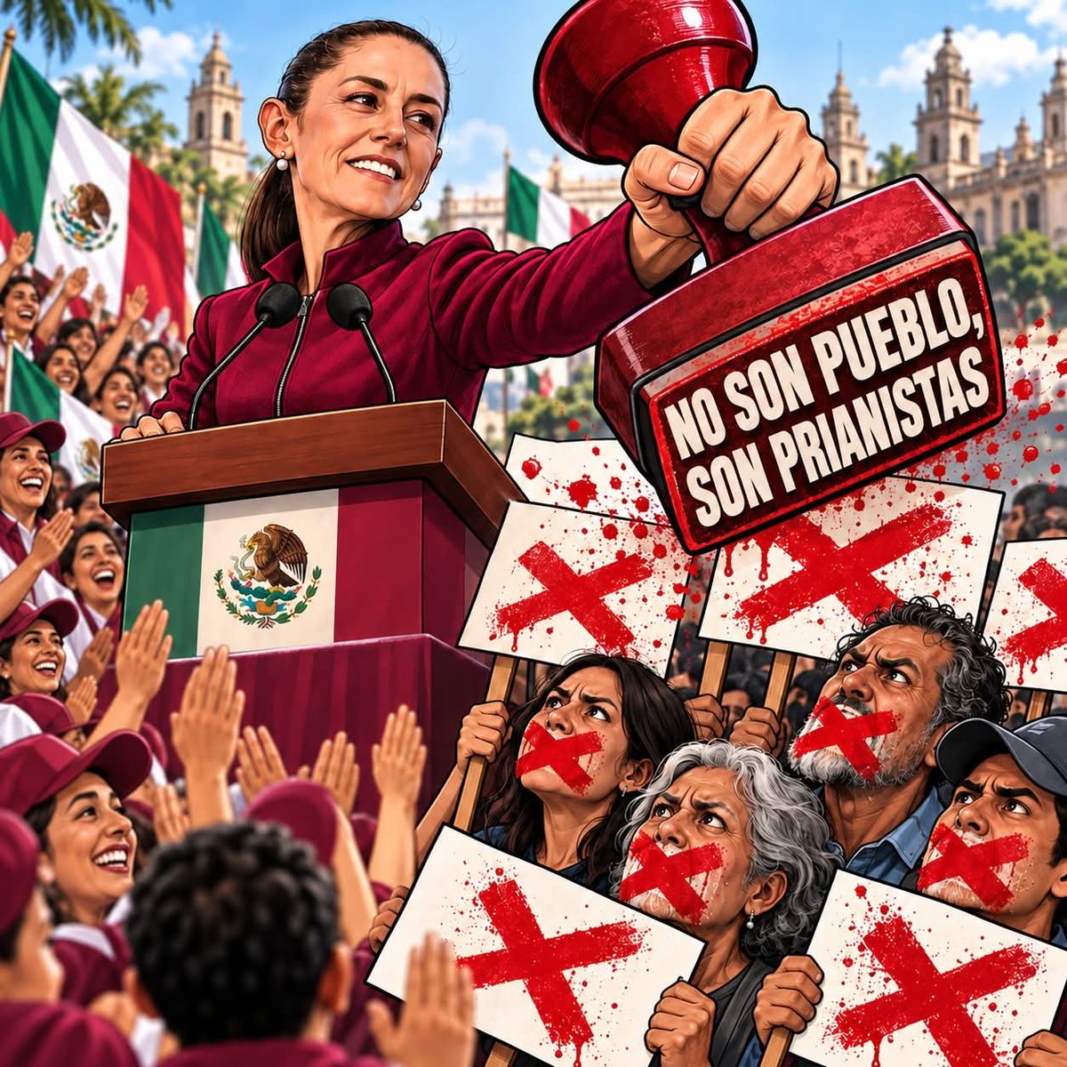 Halandmx7's tweet photo. El pueblo bueno y sabio está sanando.

Claudia Sheinbaum no gobierna para todos, si aplaudes eres "pueblo bueno y sabio", si reclamas tus derechos eres "prianista".
Claudia Sheinbaum no puede responder, mejor descalifica y cuando la gente no le aplaude deja de ser pueblo. https://t.co/MuiNN4J9bE