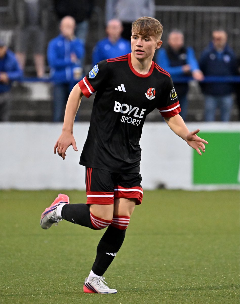 IrishFA's tweet photo. A special moment for JD National Academy player Michael Mulholland who scored yesterday for @CrusadersFC aged just 15 years old 👏 https://t.co/6Tzlizg7pM