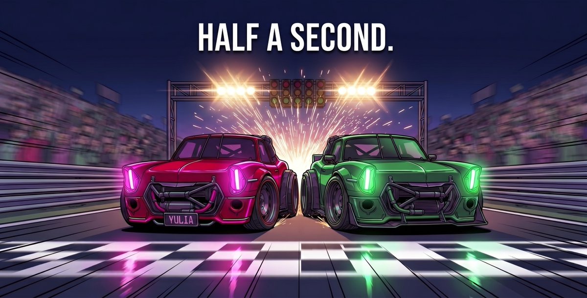 YuliaR12345's tweet photo. 🏁 Lost this one by less than a second on @MetaRacing_io. 😅

Worst part: I know exactly where it went. One card held back at the wrong corner. 🔧

Same track tonight, same deck, one change. 🚀

What's YOUR closest finish? 👀

Game link: https://t.co/6GsL6SZG6a

#MetaRacing https://t.co/r72rkBuUzi