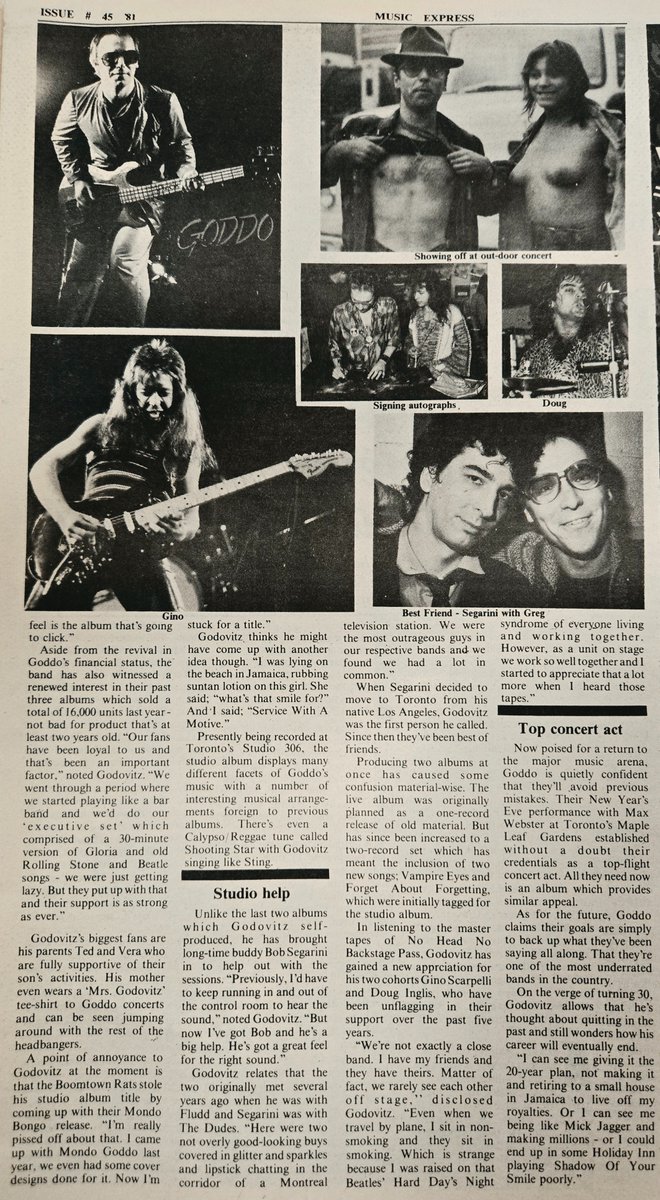 CoolOldSwag's tweet photo. If there's any proper hosers here they'll dig this Music Express issue from '81 w/ a GODDO cover story. I was never a fan.
@Lavernefrehley
@Rbantam
@OlszakRic
@IMTVSSUPERHIPPY
#Goddo #GregGodovitz #Fludd
#ShearmanAndPeabody
#Triumph https://t.co/cr7zVxxN9O