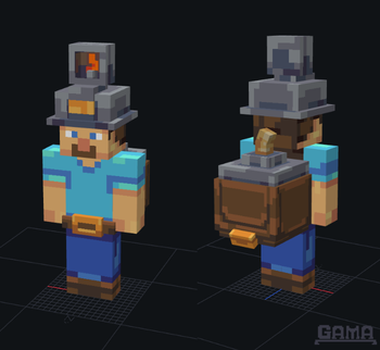 Gama736435's tweet photo. Miner cosmetics for commissions! 
#minecraft #blockbench https://t.co/yYFb7KobqN