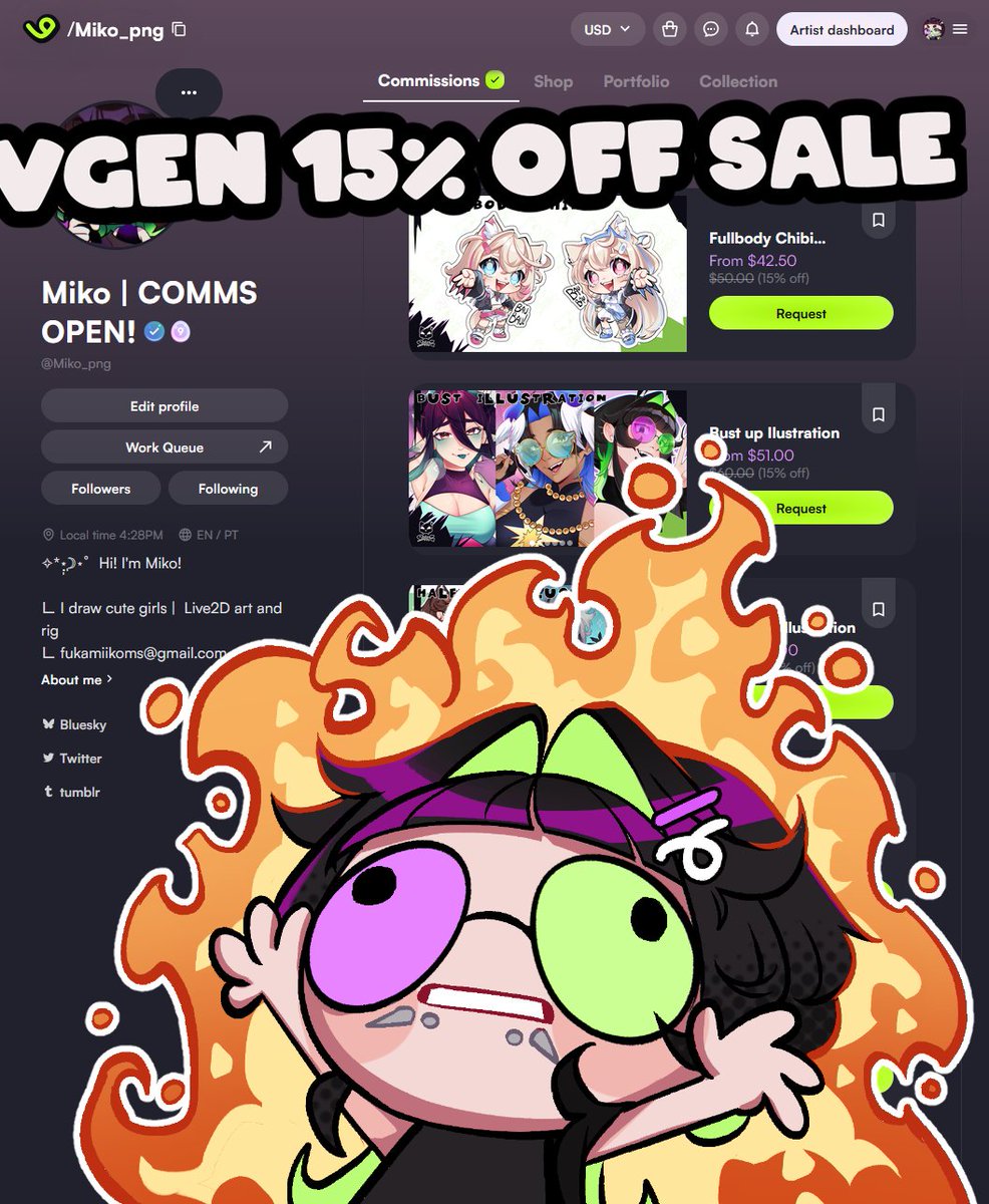 Miko_png's tweet photo. I'M BACK WITH A HUGE SALE!!! 

Everything on Vgen at 15% off including VTUBER MODELS!! https://t.co/Ls6s95x5py