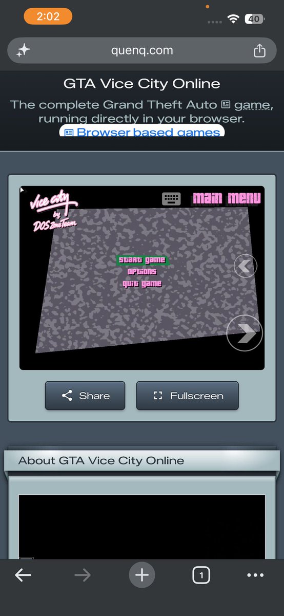FrEaKpfw's tweet photo. GTA Vice City is now playable in Web browser 🔥

Website: Quenq

#GTAVicecity https://t.co/3V2MDKZSdP
