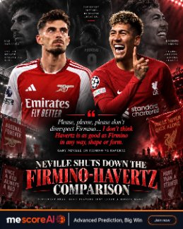 mescoreAi's tweet photo. NEVILLE SHUTS DOWN THE FIRMINO-HAVERTZ COMPARISON

When Carragher brought up Firmino while discussing Kai Havertz’s role at Arsenal, Gary Neville was having none of it.

“Please, please, please don’t disrespect Firmino… I don’t think Havertz is as good as Firmino

#mescoreai https://t.co/qQNdGIyKyU